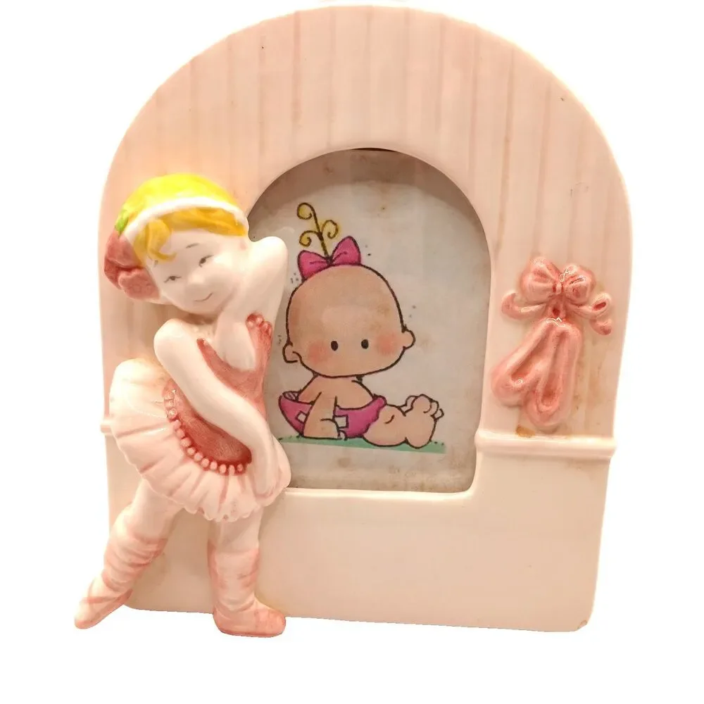 Vtg 1987 3D Ballet Dancer Girl Photo Frame Terragrafics by Cara Marks 3.5x2.5